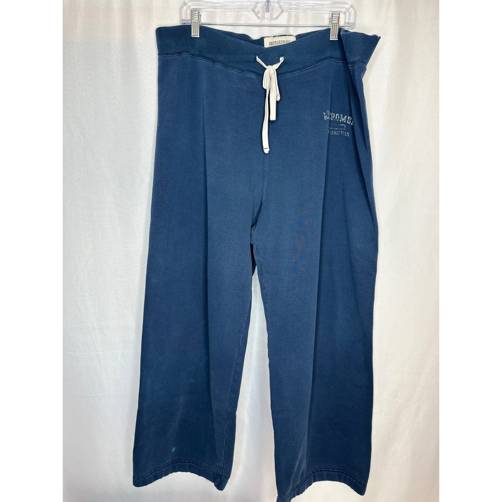 Vintage Abercrombie & Fitch Blue Wide Leg Sweatpants, LARGE Y2K Campus Off-Duty